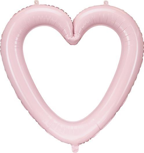 Image du produit Partydeco Foil balloon Heart frame, 86x83.5 cm, light pink (1 pkt / 1 pc.)