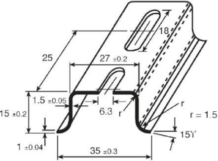 Produktbild Rs Pro Hutprofil 35x15mm 1,0m gelocht