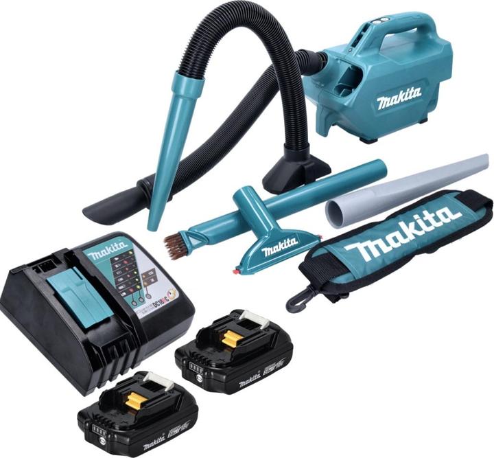 Produktbild Makita DCL 184 RA Akku Staubsauger 18 V 54 mbar 0,5 l + 2x Akku 2,0 Ah + Ladegerät