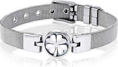 Image du produit Silvego Bracelet en acier avec feuille à quatre branches KMM111134