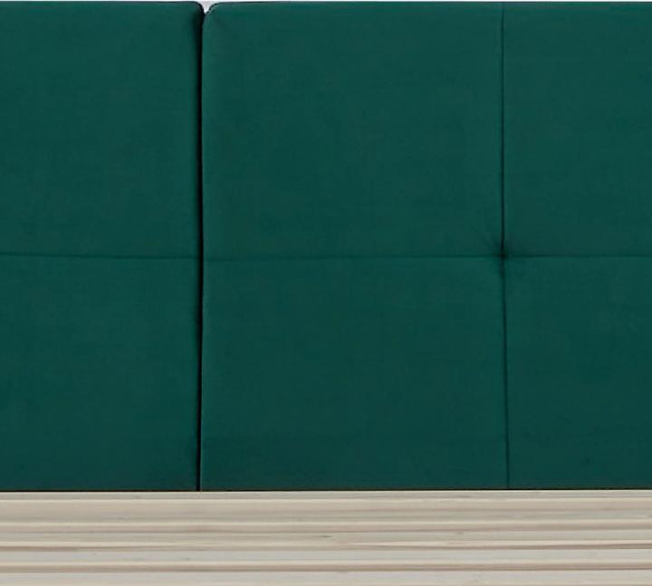 Actual product image En.Casa Upholstered bed Porvoo velvet 140x200 cm dark green (140 x 200)
