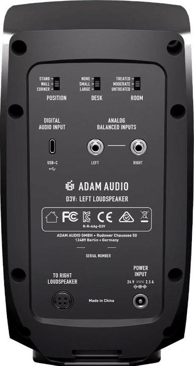 Produktbild Adam Audio D3V Black - Para monitorów (Aktiv, Paar, 2x 70 W)