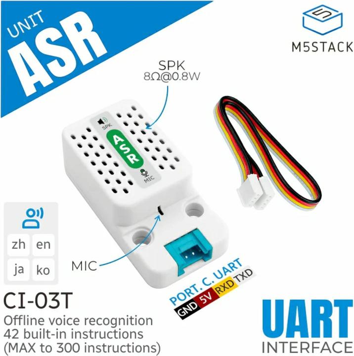 Produktbild M5Stack ASR Unit mit Offline Voice Module CI-03T