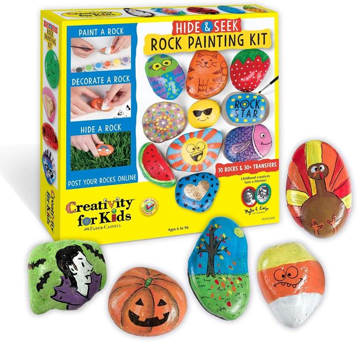 Actual product image Activity Board Creativity for children, rock painting, arts and crafts set, arts and crafts for children Contains