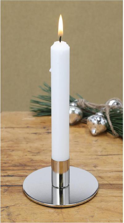 Actual product image Novaliv 8x Stick Candle Holder Metal Candle Holder SILVER 10x5cm Christmas Decorative Candle Pin (10 x 5 cm)