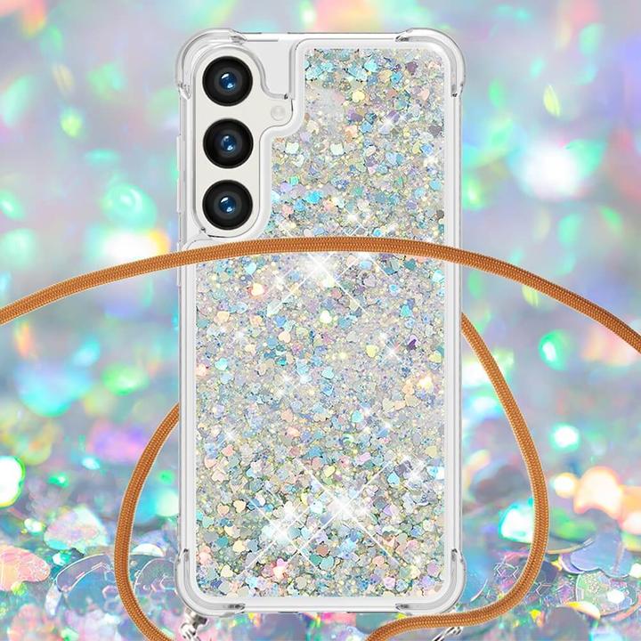 Produktbild Cover-Discount Glitzer Hülle mit Umhängeband silber (Samsung Galaxy S24+)
