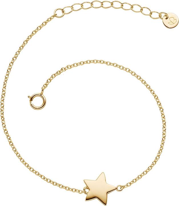 Glanzstücke München Damen Stern Sterling Silber gelbgold 17,0 cm Basislänge + 3,0 cm Verlängerung - 11180 (17 cm, Sterling Silber)