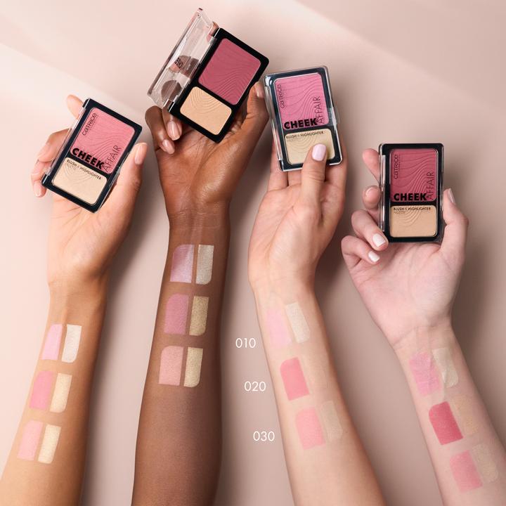 Image du produit Catrice Cheek Affair Blush & Highlighter Palette blush et illuminateur (L'amour au premier coup d'oeil, Highlighter, 10 g)