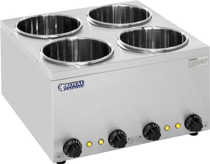 Produktbild Royal Catering Bain Marie Hotpot Rund Speisenwärmer Wasserbad Suppenstation Warmhalter 4Töpfen