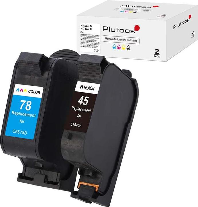 Image du produit Plutoos HP 45XL HP 78XL Cartouches XXL compatibles, jeu de 2 BK+CL (CF, CL)