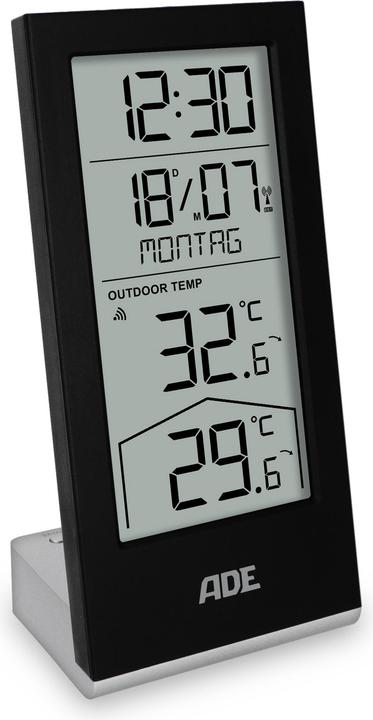 Actual product image ADE Wetterstation mit Funk-Aussensensor Schwarz, Funktionen