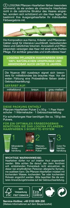 Produktbild Logona Pflanzenhaarfarbe Pulver - nussbraun (060 Nussbraun)