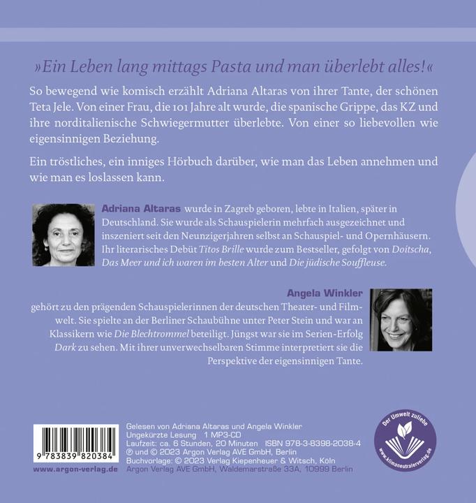 Produktbild Besser allein als in schlechter Gesellschaft (Adriana Altaras, Angela Winkler, Deutsch)
