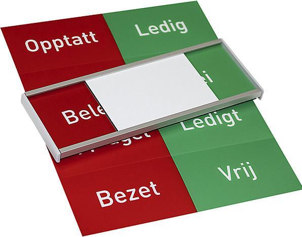 Actual product image kaiserkraft Vacant/occupied display, multilingual NO-DK-SE-NL, HxW 54 x 151 mm