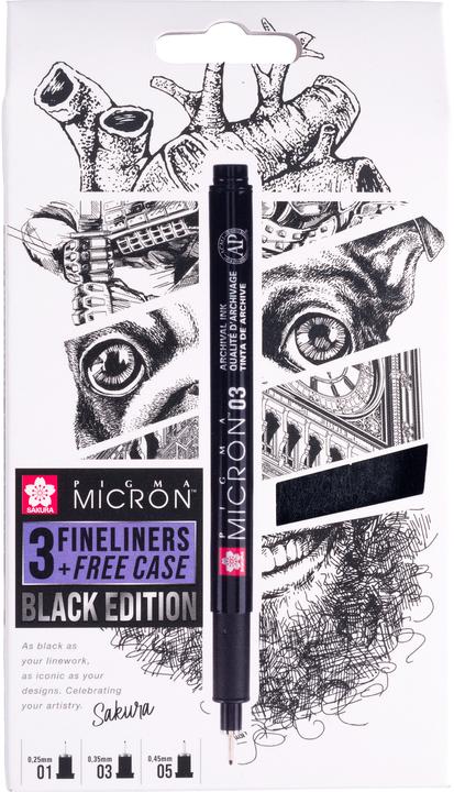 Produktbild Sakura Pigma Micron (Schwarz, 3 x)