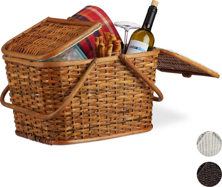 Actual product image Relaxdays Picnic Basket with Lids