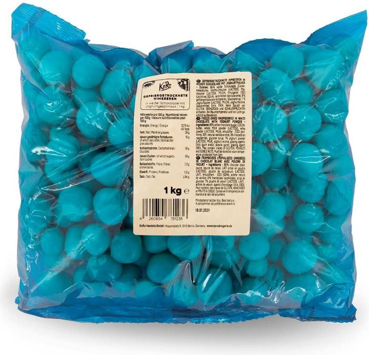 Immagine prodotto KoRo Lamponi liofilizzati in cioccolato bianco (1000 g)