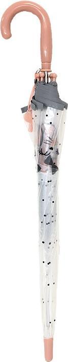 Actual product image Smati Umbrella for children, transparent, bell, fluorescent edge, multicoloured (cat motif)