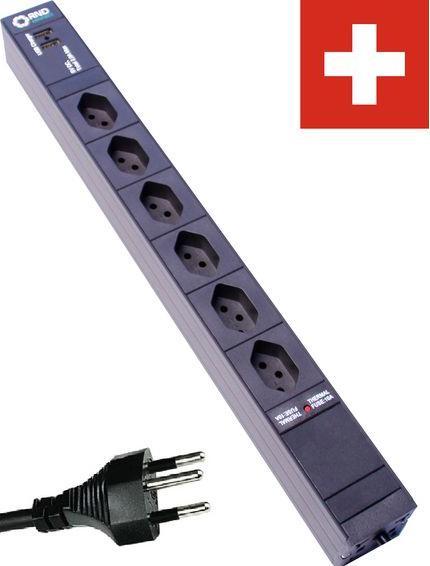 Image du produit RND Electronics PDU multiprise avec chargeur USB 6x prise suisse de type J (T13) - prise suisse de type J