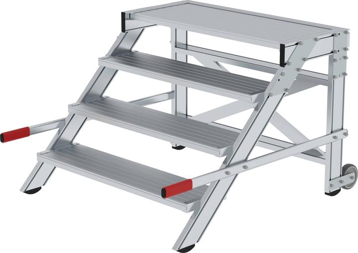 Actual product image Munk Mobile work platform, step width 1000 mm, aluminium ribbed 4 steps (Scaffolding, 131.50 cm)