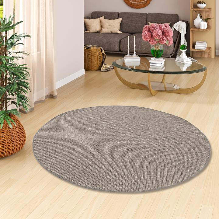 Produktbild Snapstyle Bentzon Natur Flachgewebe Teppich Rund (100 x 100 cm)