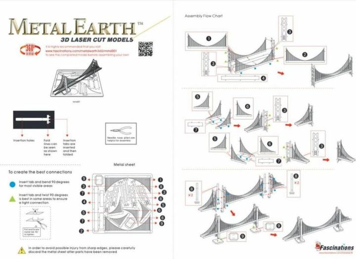 Actual product image Metal Earth Golden Gate Bridge