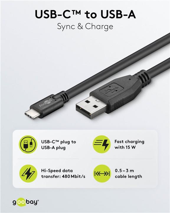 Actual product image Goobay USB cable (0.50 m, USB 2.0)