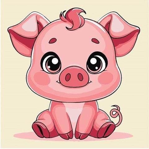 Produktbild Qbee Malen nach Zahlen - Schwein 25x25cm