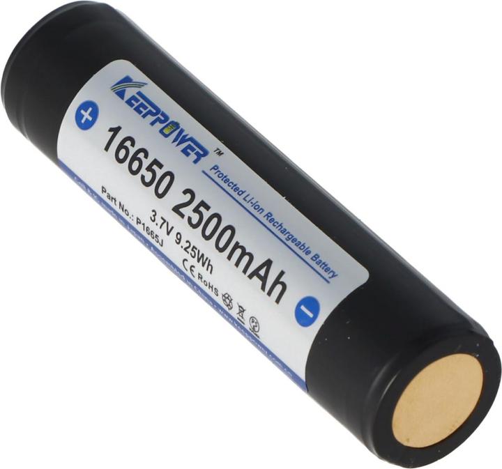 Actual product image Keeppower Battery 16650 or 17650 protected positive pole increased UR16650ZTA (1 pcs., 16650, 2500 mAh)