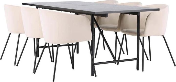 Actual product image Ebuy24 Dining set Astrid 9 (7-piece) (90 x 75 x 200 cm)