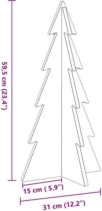 Immagine prodotto VidaXL Albero di Natale in legno Albero di Natale in legno 59,5 cm in legno massiccio di pino