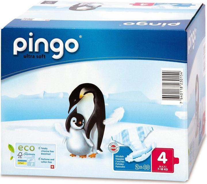 Pingo Öko Windeln (Gr. 4, Tragepack, 80 Stück)