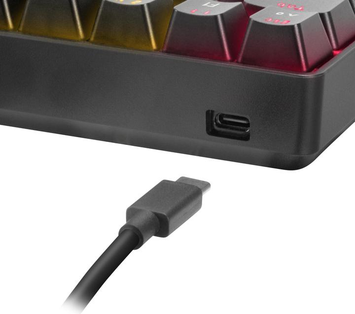 Produktbild Speedlink ATMOS RGB Rainbow Mechanical 60% Gaming Keyboard with brown switches, black - DE layout (DE, Kabellos, Kabelgebunden)