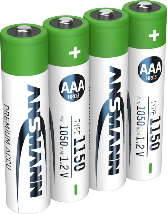 Produktbild Ansmann NiMH Akku Micro AAA Typ 1150 (min. 1050 mAh) (4 Stk., AAA, 1050 mAh)