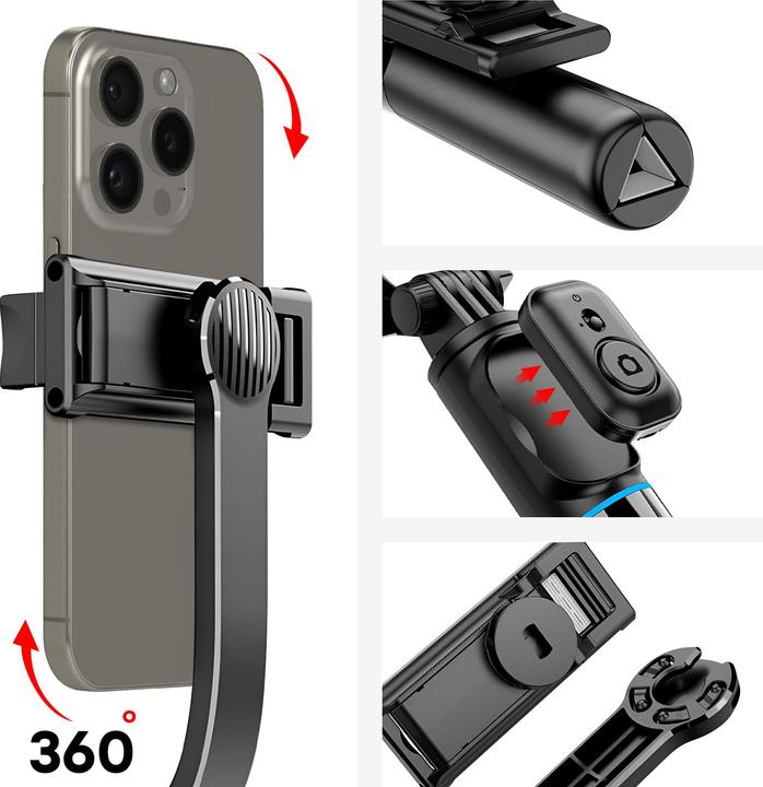 Image du produit xO selfie stick Bluetooth trépied SS13 noir 106cm