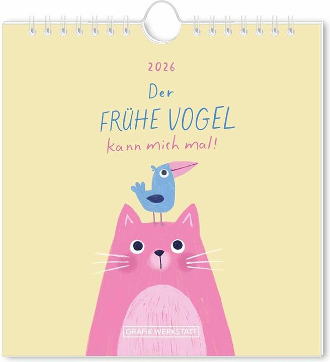 Produktbild Postkartenkalender 2026 Der frühe Vogel (16 x 17 cm, Harter Einband, Deutsch)
