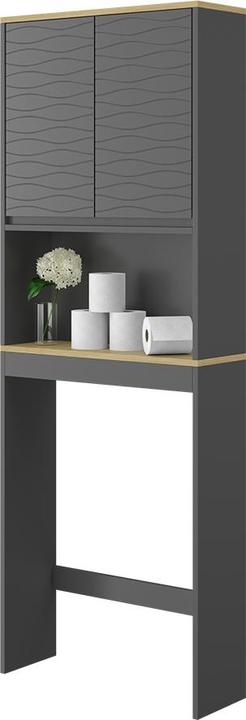 Image du produit Vichy Toilettenschrank Livia, Anthrazit/Holz, 60 x 163 cm