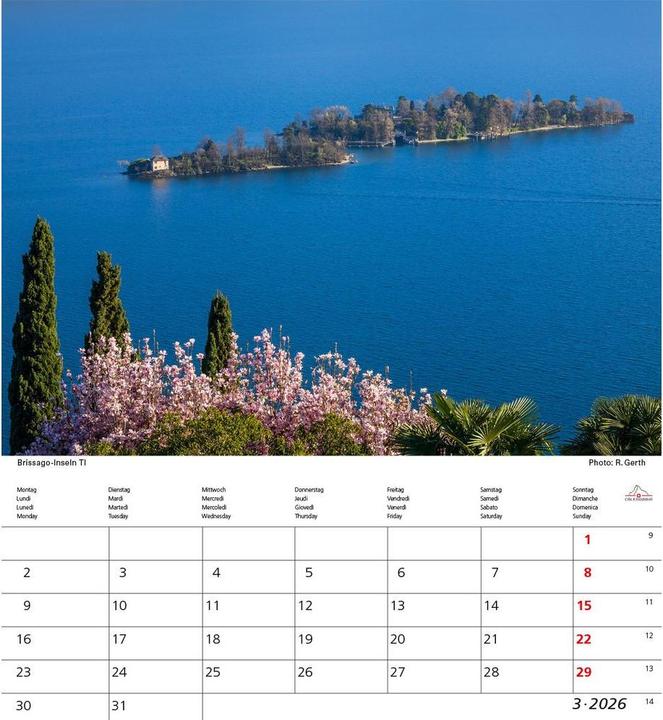 Actual product image Schweiz 21x24 2026 (21 x 24 cm, Hardcover, French, German, Italian)