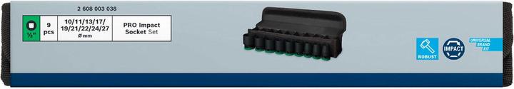 Image du produit Bosch Professional Zubehör Jeu de douilles PRO Impact, 1/2", standard, 9 pièces (19 mm, 24 mm, 22 mm, 10 mm, 21 mm, 27 mm, 17 mm, 11 mm, 13 mm)
