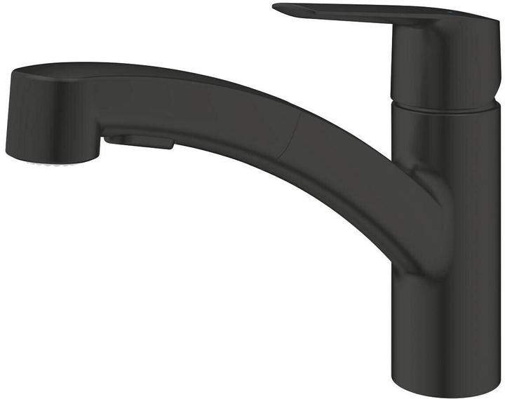 Grohe Start QuickFix Küchenarmatur, Dual-Spülbrause, herausziehbar, schwenkbar, mattschwarz