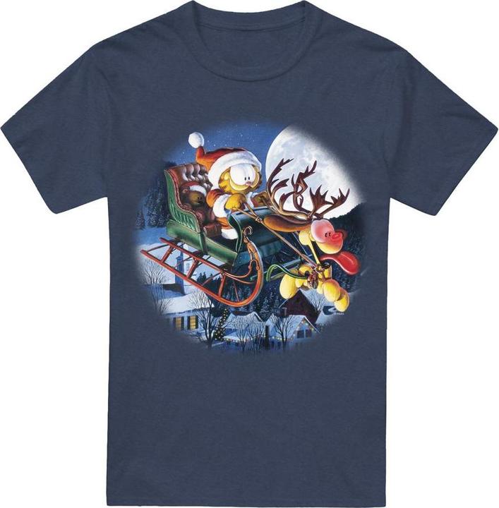 Actual product image Garfield Unisex Adult Moonlight Ride T-Shirt (S)