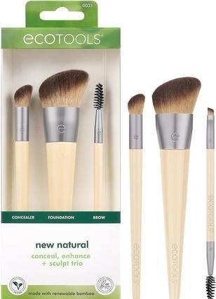 EcoTools Neu Natural Conceal Enhance & Sculpt Trio Makeup Pinsel 3 Stück Set (Concealer)