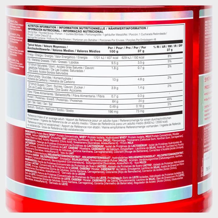 Valori nutrizionali e ingredienti BSN Bordo Syntha 6 (Fragola, 1 pz., 1780 g)