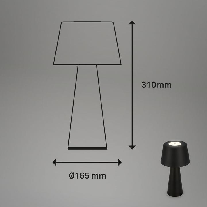 Image du produit Briloner Lampe de table LED rechargeable, noire, 1xmodule LED/3,5W (400 lm)