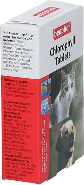 Actual product image beaphar Chlorophyll tablets Dog/Cat-Stop, 30 pcs. (Dog, Cat, 30 ml)