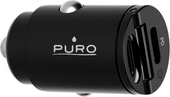 Actual product image Puro Mini Car Fast Charger - Ładowarka samochodowa 2 x USB-C Power Delivery 30 W (czarny)