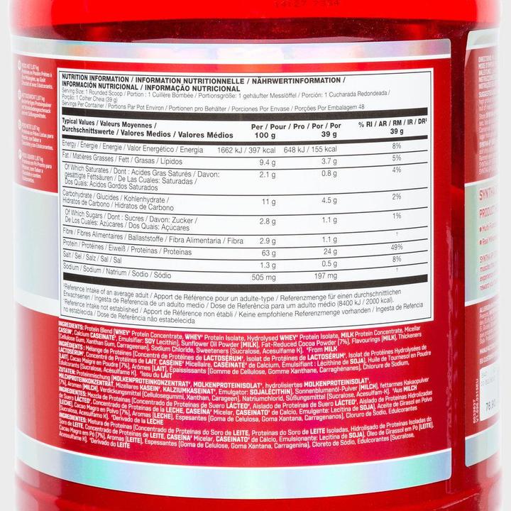 Valori nutrizionali e ingredienti BSN Bordo Syntha 6 (Cioccolato, 1 pz., 1780 g)