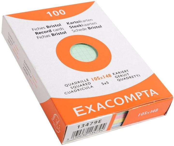 Produktbild Exacompta Karteikarten (A6, 205 g/m², 100 x)