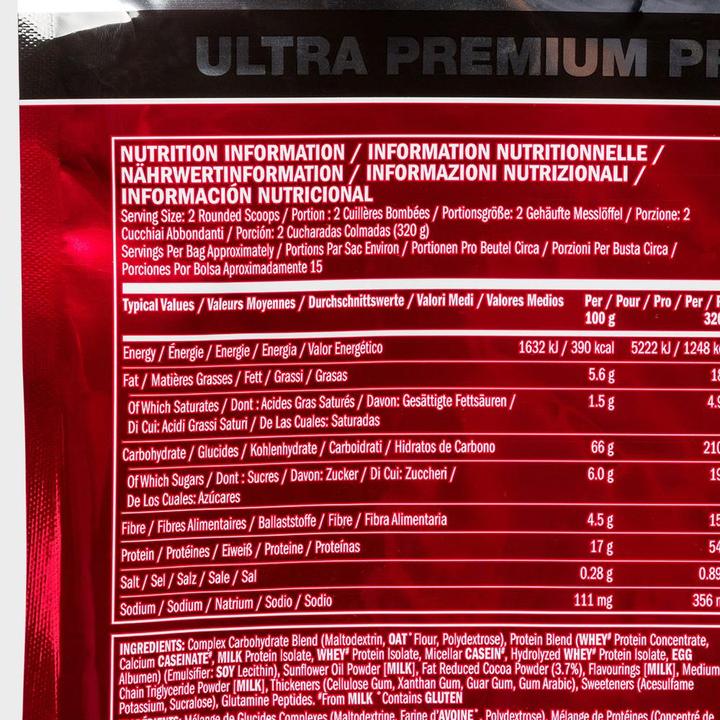 Nährwerte und Zutaten BSN True Mass (Schokolade, 1 Stk., 4730 g)