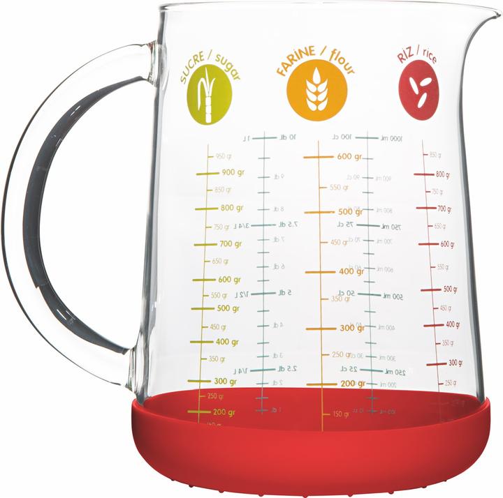 Actual product image Pebbly Measuring cup with silicone base (removable) 1 lt (1000 ml)